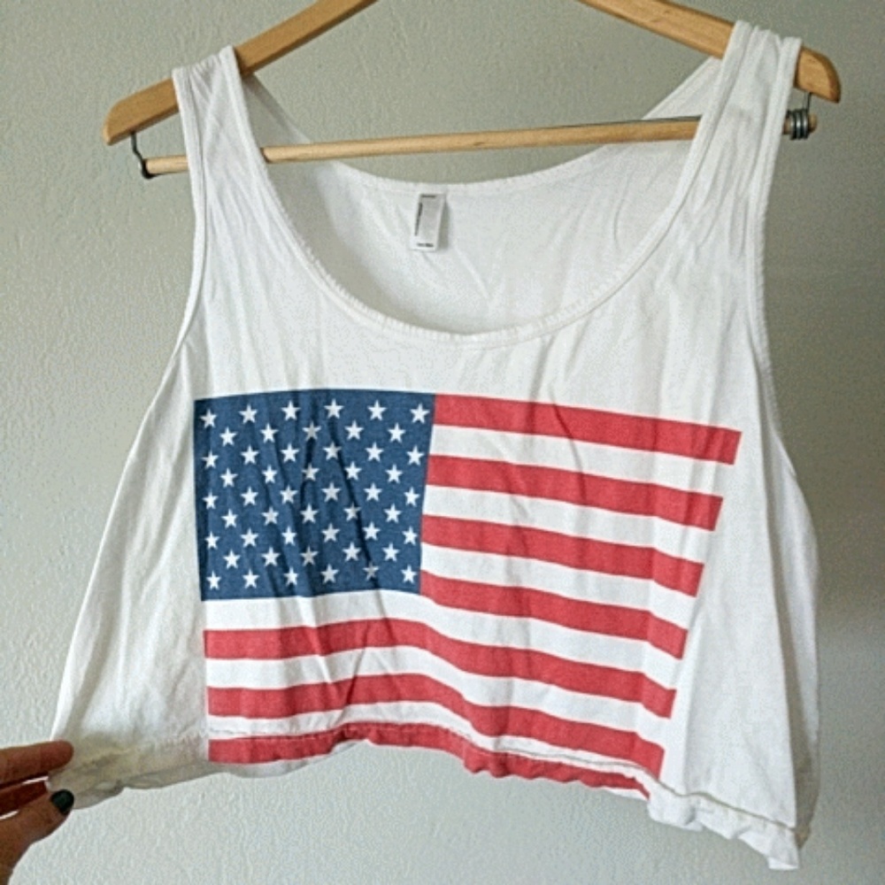 Flag crop top, American Apparel